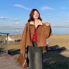 Women's Autumn 2025 Short Shearling Suede Coat - New Style for Early Winter