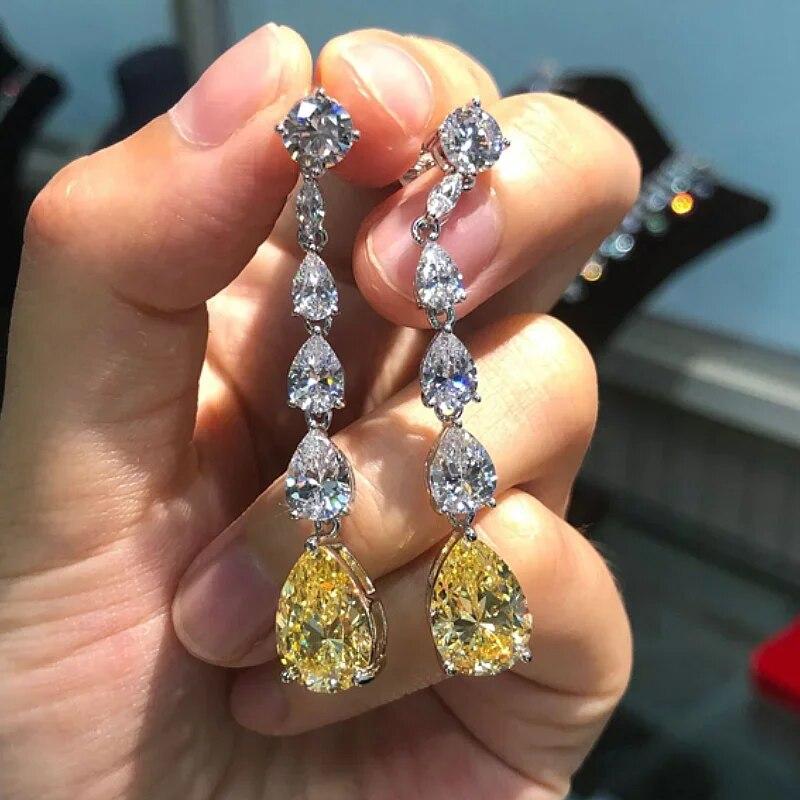 Gorgeous Women's Stud Earrings Full with Dazzling CZ Stone Sparkling Ear Piercing Earrings Party Jewelry Drop Shipping
