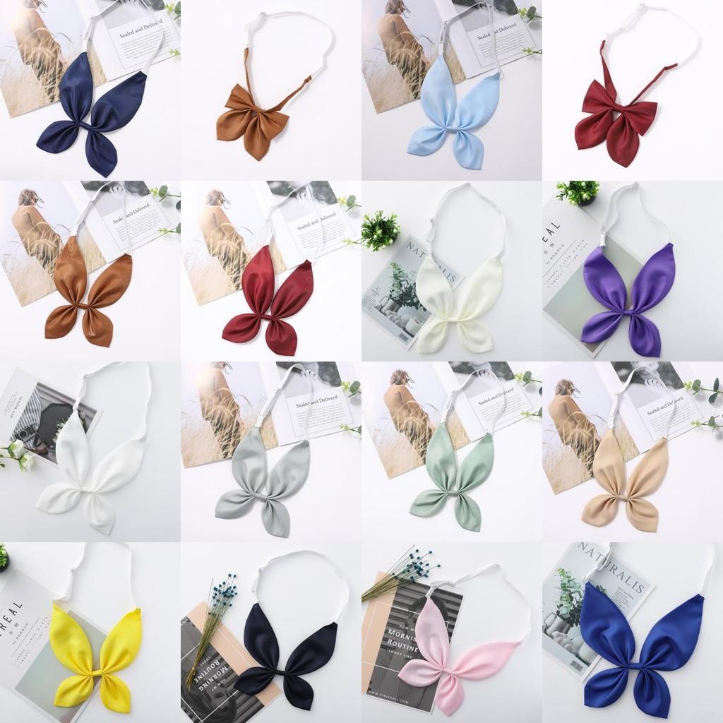 Solid Color Rabbit Ear Shape Butterfly Bow Tie Student Uniform Accessories