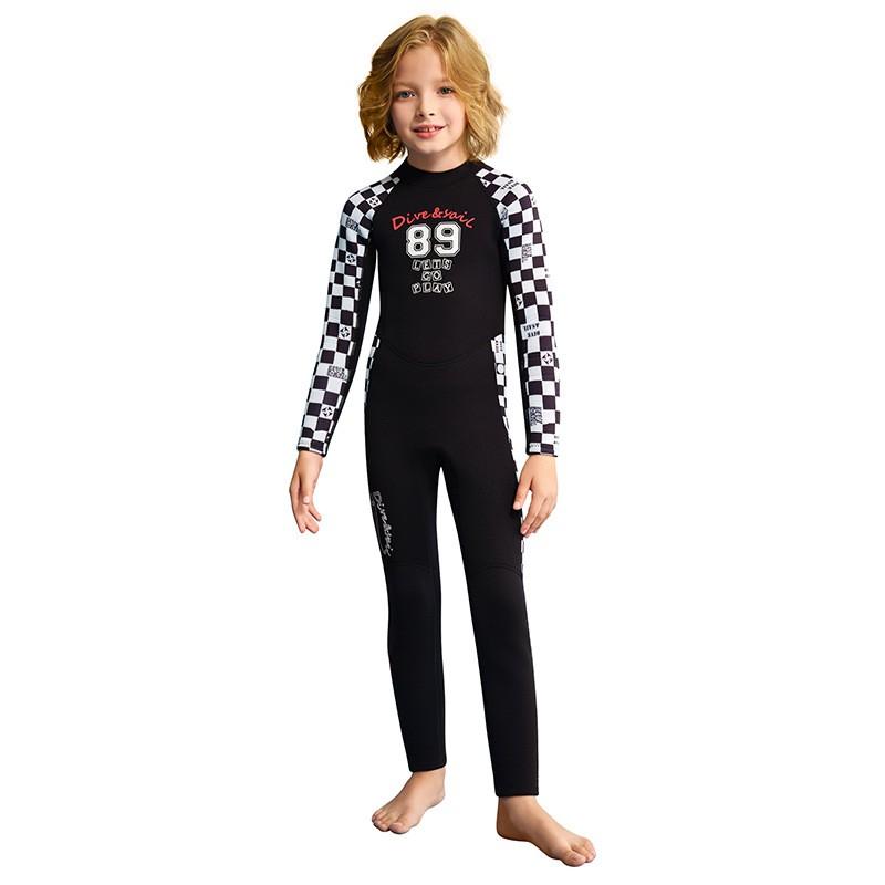 

Diving Suit 2.5MM Children s Swimsuit Men s One-piece Long-sleeved Thickened Warm Snorkeling Surfing XXL чёрный