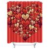 Romantic Multi-Heart Shower Curtain - Waterproof, Mildew-Resistant, Machine Washable for Valentine's Day Bathroom Decor