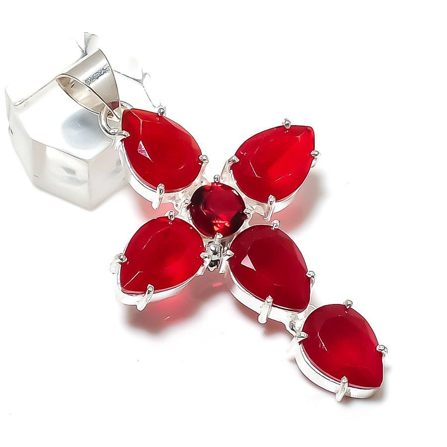 

Mozambique Garnet Gemstone Handmade 925 Sterling Silver Pendant 2.48 i7Y06