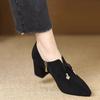 Pointed Toe High Heels Women Shoes Designer Brand Suede Shoes Winter 2025 Chunky Dress Shoes Woman Pumps Elegant Mujer Zapatos