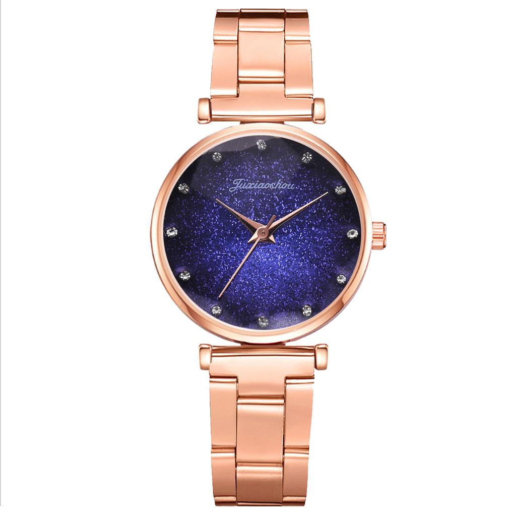 Módní dámský náramek s diamantovým ocelovým páskem Sada hodinek Elegantní geometrický náramek
