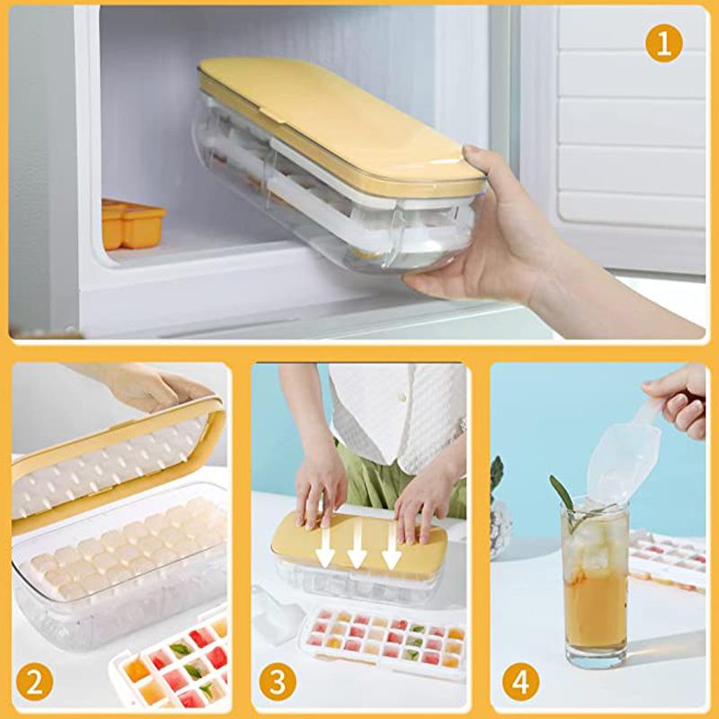 Ice Tray Ice Cube Mold with Lid Creative Ice Storage Box Square Ice Mold Ice Box
