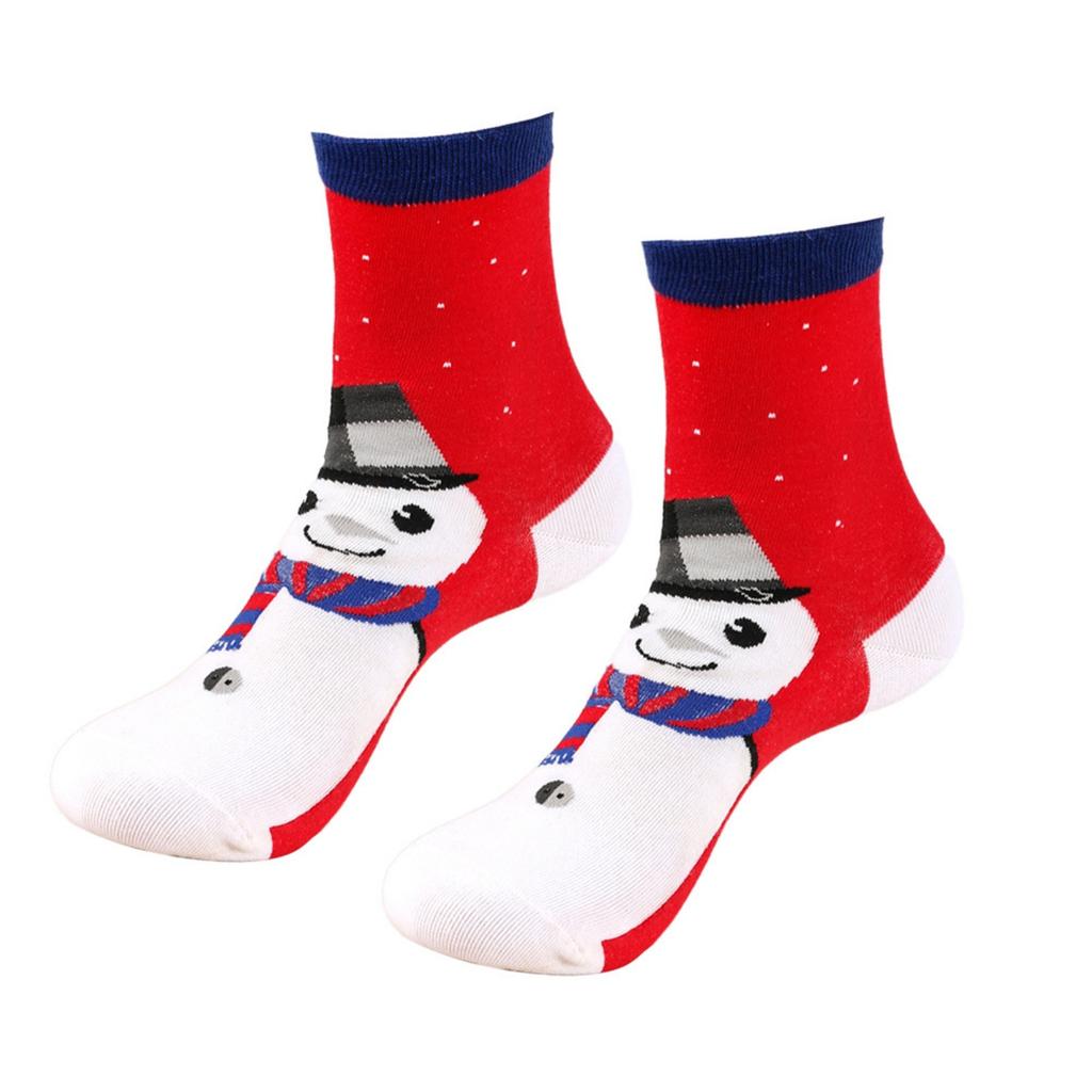 Cute Cartoon Mid-calf Cotton Socks With Christmas Elk Snowman And Sock Patterns