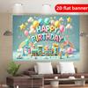 2D flat 1 piece Happy Birthday Train Polyester Photography Background Cloth Party Banner Pulling Birthday Supplies
