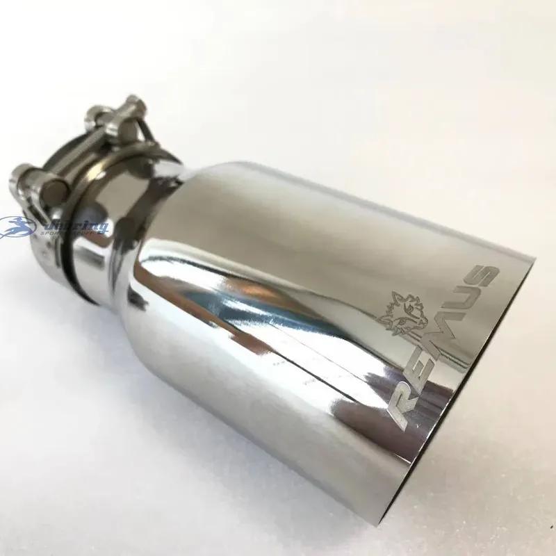 RE Exhaust Tip 304 Stainless Steel Angled Single Tube Automobile Exhaust Nozzle 2.5 Inches 4.5 Inches Automobile Modification