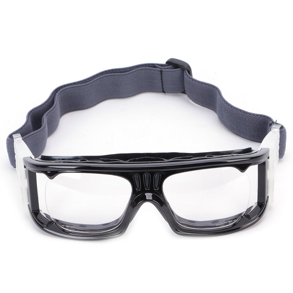 Sports Goggles UltravioletProof Impact Resistance Scratchproof Football Protective Glasses(Black )