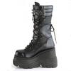 Demonia Women's 9.5cm Platform Mid-Calf Biker Boots - Dark Gothic Matte Punk Style