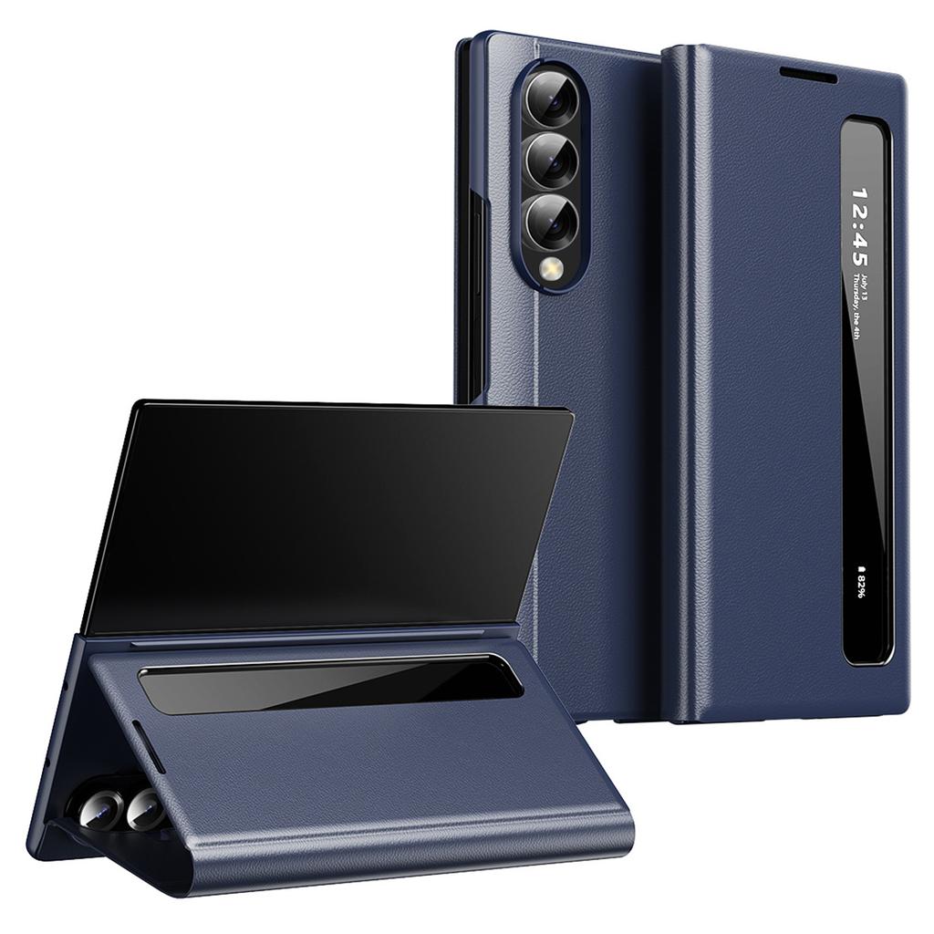 Für Samsung Galaxy Z Fold4 5G Hülle Smart View Fenster Leder Handyhülle