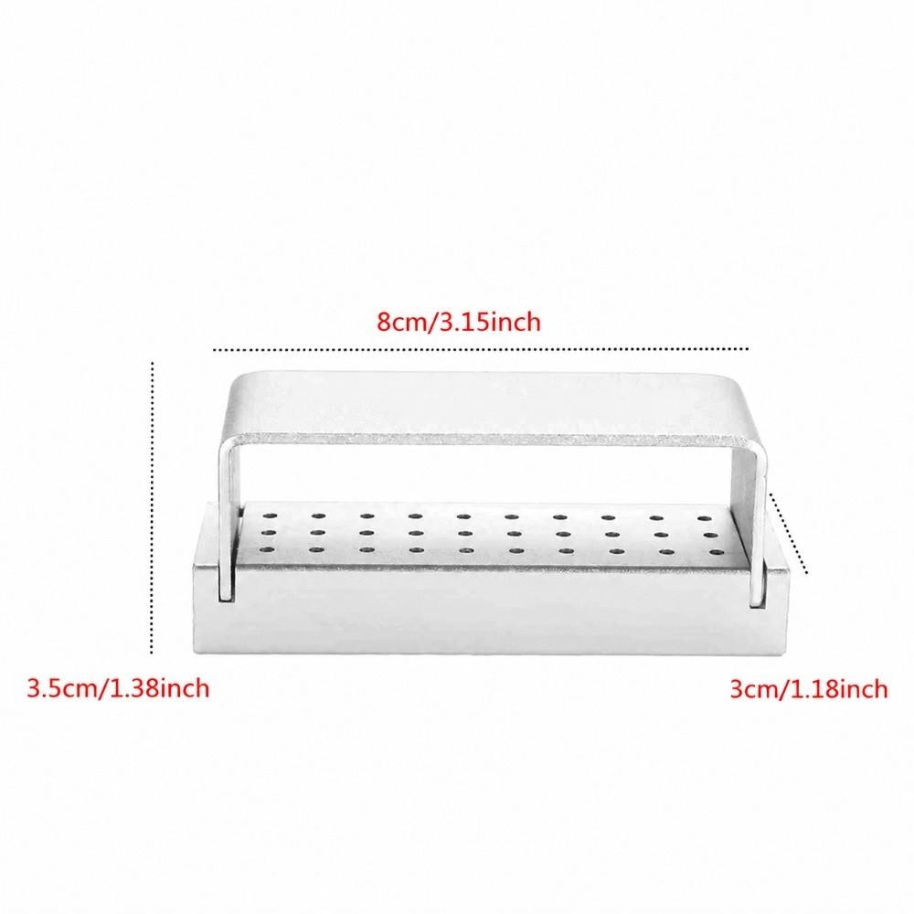 Aluminium Dental Bur Block 30 Holes Dental Sterilization Box Durable Dental Bur Holder For Dentist