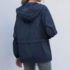 Damen Einfarbig Regenjacke Outdoor Wander-Hoodie Wasserdicht Winddicht Langer Mantel Femme Oberbekleidung Damenbekleidung Windbreaker