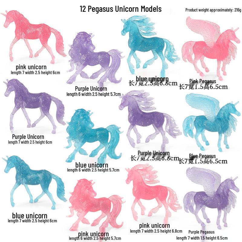 European Pegasus & Unicorn Figurine - Mythical Magic Creature Model
