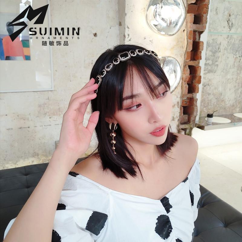 Baroque Rhinestone Headbands Hair Hoops For Women Vintage Colored Shiny Crystal Gem Bridal Hairband Headwear Headband