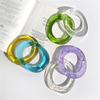 Fun Transparent Cute Acrylic Gentle Wave Wide Version Square Resin Charm Bangle Bracelet for Women Travel Jewelry Hip Hop Bangle