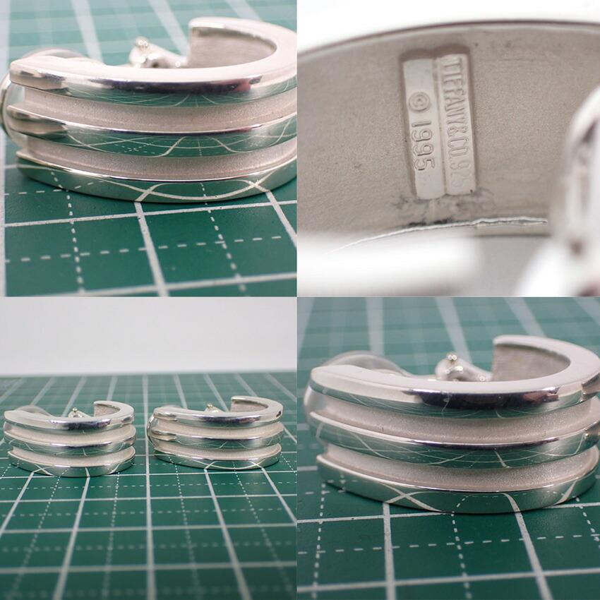 [Used] TIFFANY/Tiffany SV925 Double Line Earrings/g410-25