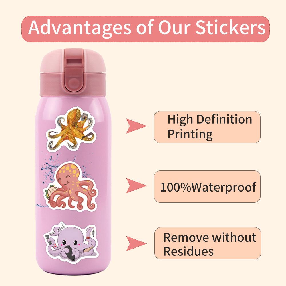 55 Nye Blekksprut Marint Liv Tegneserie Graffiti Klistremerker Dekorative Scooter Koffert Klistremerker