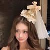 Creative Sequin Birthday Hat Hairpin Velvet Lace Birthday Crown Mesh Korean Hair Accessories Sequined Hat Children's