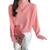 Womens Half Turtleneck Knit Sweater Short Thick Pullover Fall Winter Casual Top
