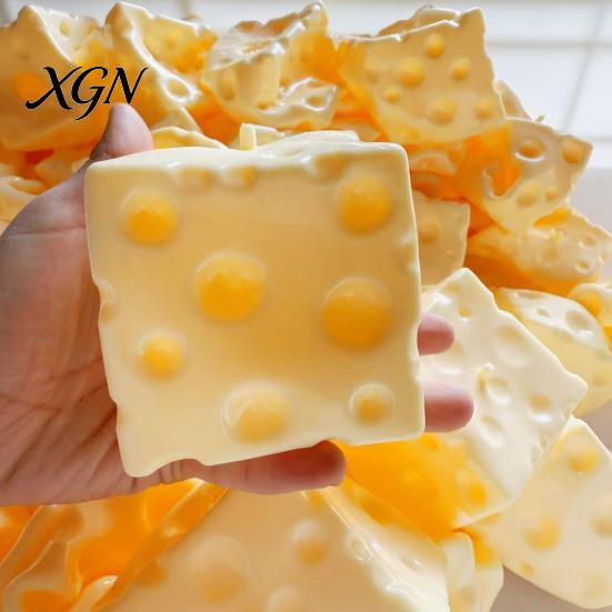 Classroom Sensory Toy Cheese Squeeze Slow Rising Stress Relief Soft Rebound Foam Texture Cube Fidget for Office Home Use