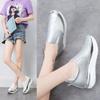 Cross-border large-size one-pedal lazy shoes fashionable rhinestone muffin thick-soled casual inner height-increasing single shoes