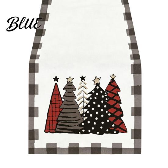 Coffee Table Runner Dining Tablecloth Ball Reindeer Xmas Tree Christmas Runner Print Seasonal Winter Holiday