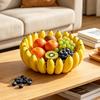 3D Printed Banana Shape Fruit Bowl Funny Decorative Fruit Plate Desktop Key Bowl for Home Kitchen Dining Room