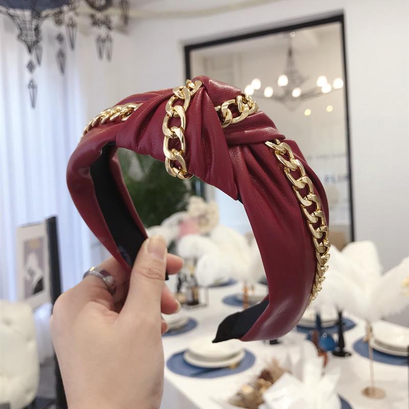 PU Leather Cross Knotted Headbands Top Knot Pu Hairbands Mothers Daughters Hair Accessories for Girls and Women