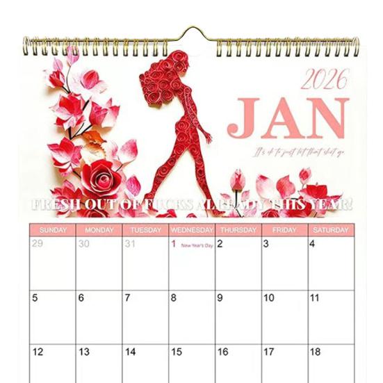 2026 Duvar Takvimi Güzel Zarif Hanımlar için Mizah Duvar Asılı Aylık Takvim Cesur Alıntılarla Kadınlar, Arkadaşlar, İş Arkadaşları için Komik Şaka Hediyesi