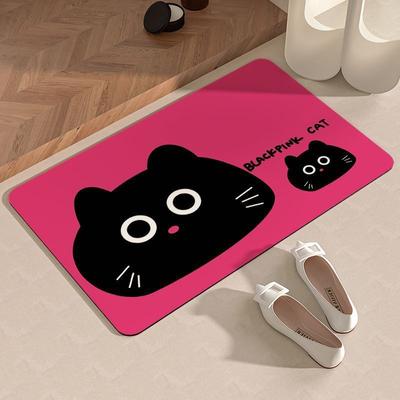 Cartoon Color Cat Floor Mat Diatom Mud Entry Bathroom Floor Mat Bathroom Absorbent Non-slip Mat Door Mat Carpet Floor Mat