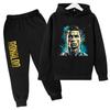 Ronaldo CR7 Estampado Ídolo del Fútbol Ropa Sudadera para Niños Conjunto de 2 Piezas Traje de Pantalón Chándal para Niños Niños Niñas Ropa Chándales Deportivos