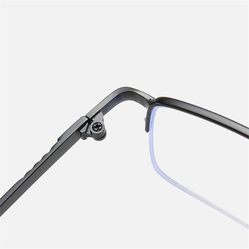 Metal Half Frame Prescription Eyeglasses for Men Blue Light Blocking Nearsighted Glasses 0 to -6 0 Diopters