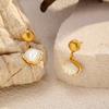 European and American Fashion Versatile Stainless Steel Baibei Stud Earrings Female Original Design Elegant and Exquisite Titanium Steel Earrings