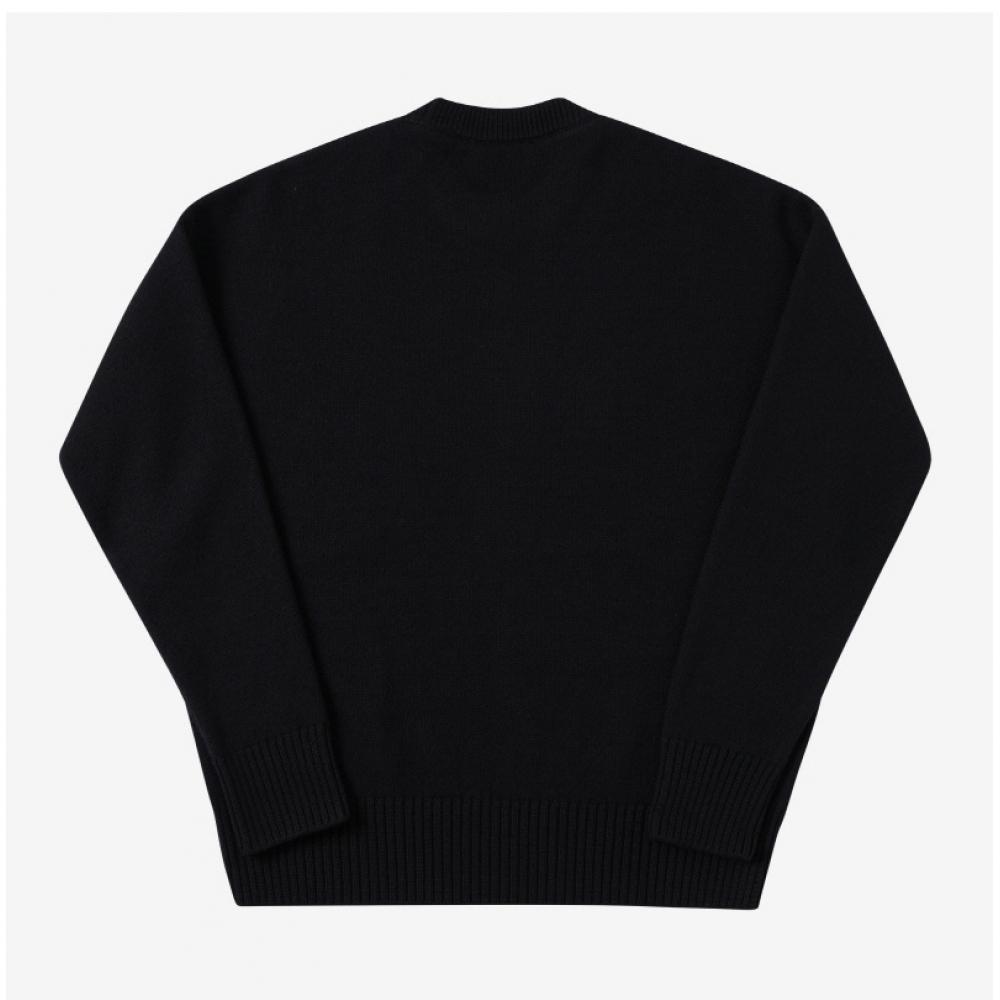 Ami Bfuks006 018 009 Ami De Coeur Big Heart Logo Intarsia Public Knit