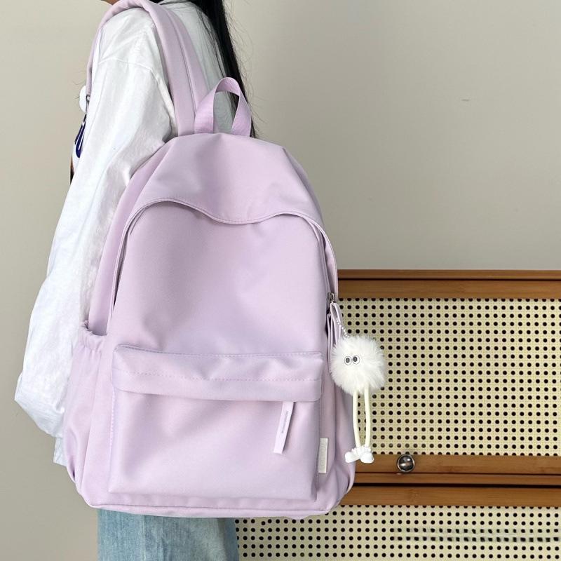 Stylish Solid Color Backpack for Junior High Girls & College Students