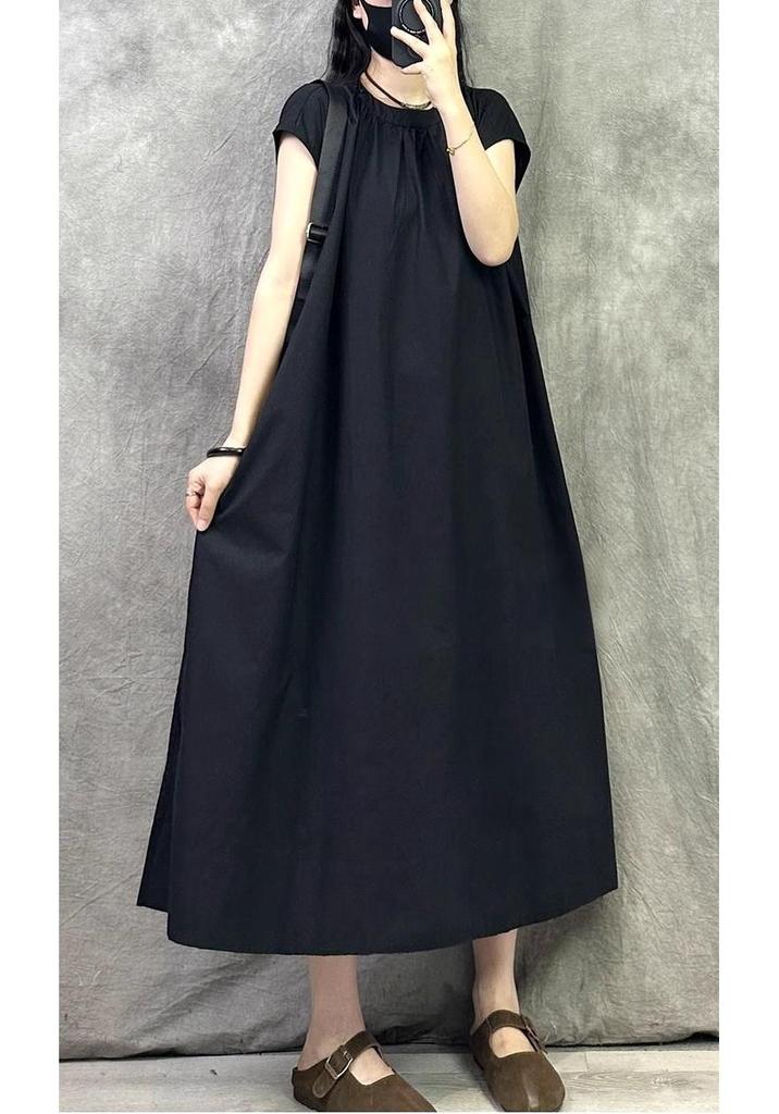 Elegante Vestido de Verano Retro Francés - Tallas Grandes, Corte Holgado, Favorecedor y Elegante