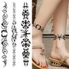 Indian Black Tribal Temporary Tattoos For Women Girls Totem Scorpion Lizard Tattoo Vine Fake Sticker Wristband Tatoos Paste