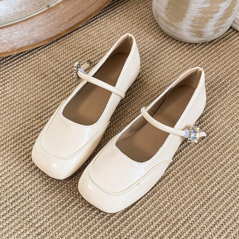 Fashion trendy with summer new one-word buckle shallow mouth Mary Jane women's shoes casual single shoes women
