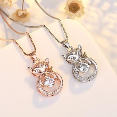 Fox Necklace for Women with Versatile High-end Niche Design Collarbone Chain Gift