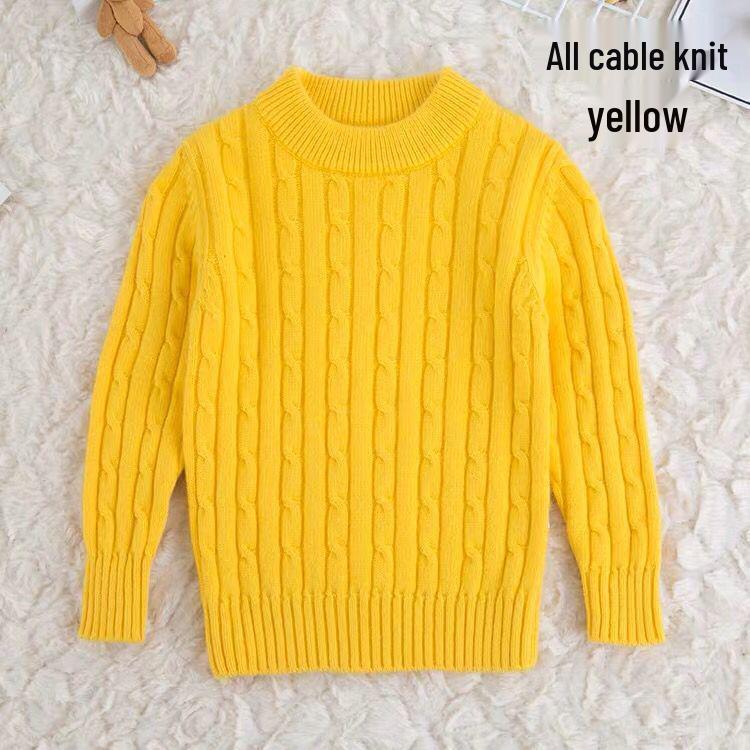 Children's Cashmere Sweater: Boys' and Girls' Thick Knitted Pullover for Autumn and Winter