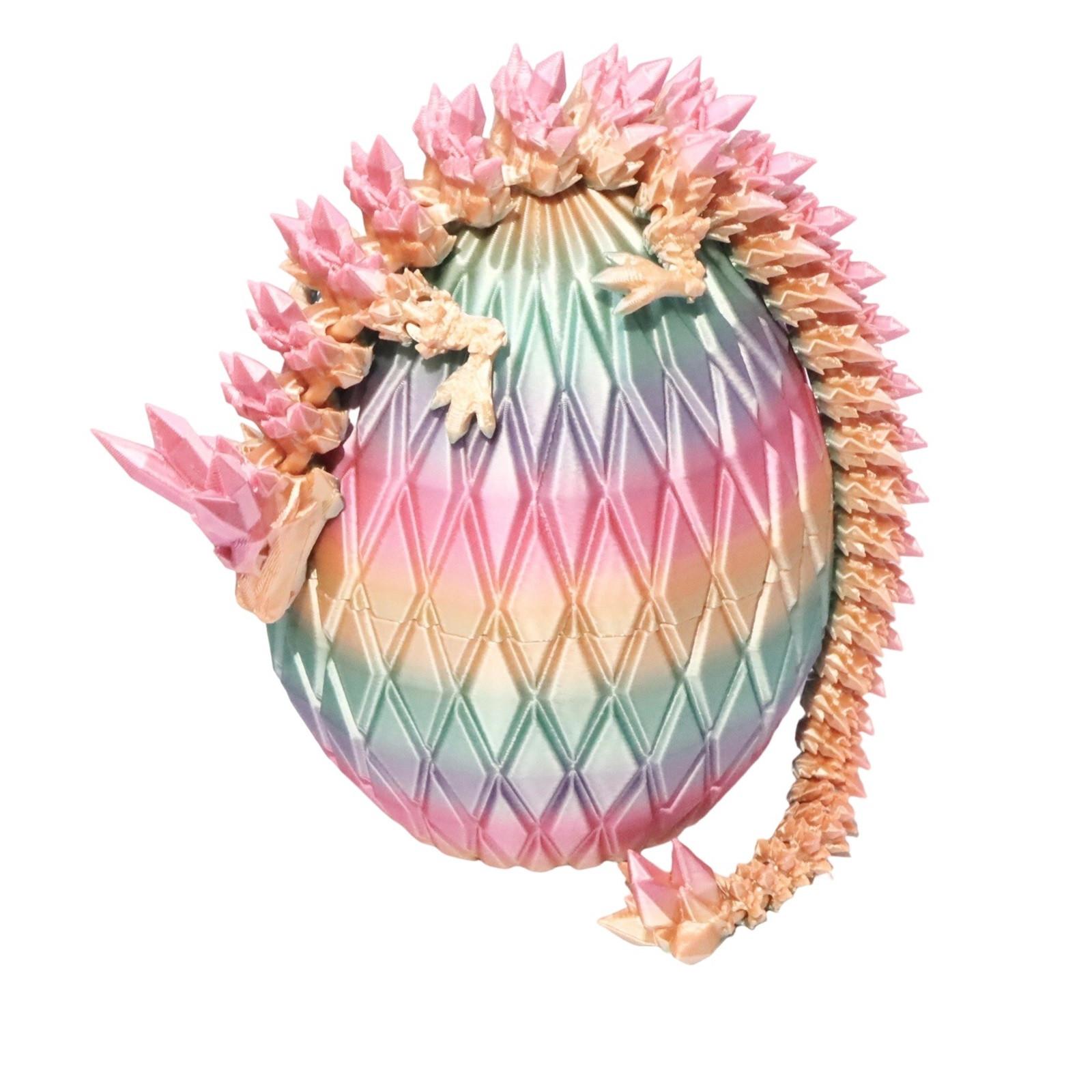 

Таинственный дракон в костюме-яйце, 3D-печатный дракон с яйцом, Полностью шарнирно-сочлененный гибкий дракон с яйцами, 3D-печатная подарочная игрушка One Size