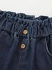 Malwee Girls' Summer Jeans: European & American Style, Elastic Waist, Cute Design for Small To Medium Children