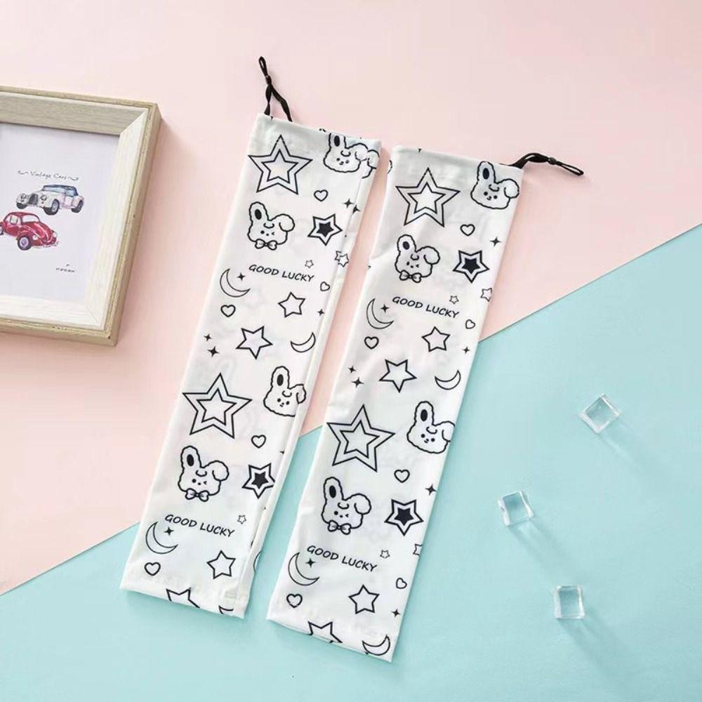 Anti-UV Sun Protection Sleeves Stars Pattern Ice Silk Sleeve New Arm Sleeve  Outdoor