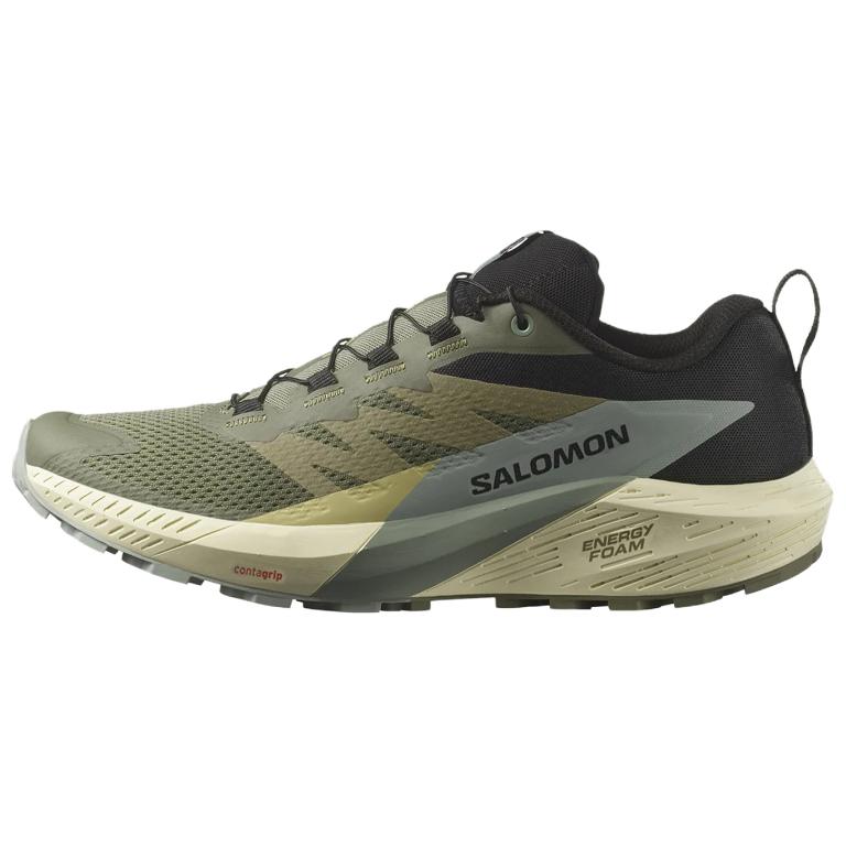 Salomon Sense Ride 5 Comfortable Durable Non-Slip Low-Top Running Shoes Men Running Shoes Green L47591700