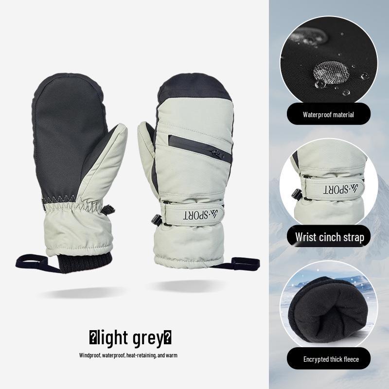 Unisex zimní lyžařské rukavice: Silný samet, voděodolný, větruodolný, dotykový displej, protiskluzový pro venkovní cyklistiku