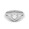 1.05 Cts Round Pearl Heart Shape 925 Sterling Silver Split Shank Women Wedding Ring
