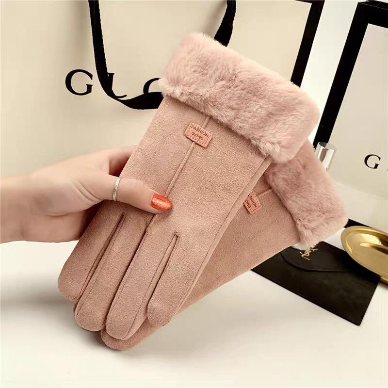 Winter Gloves Ladies Thickened Warm Fleece
