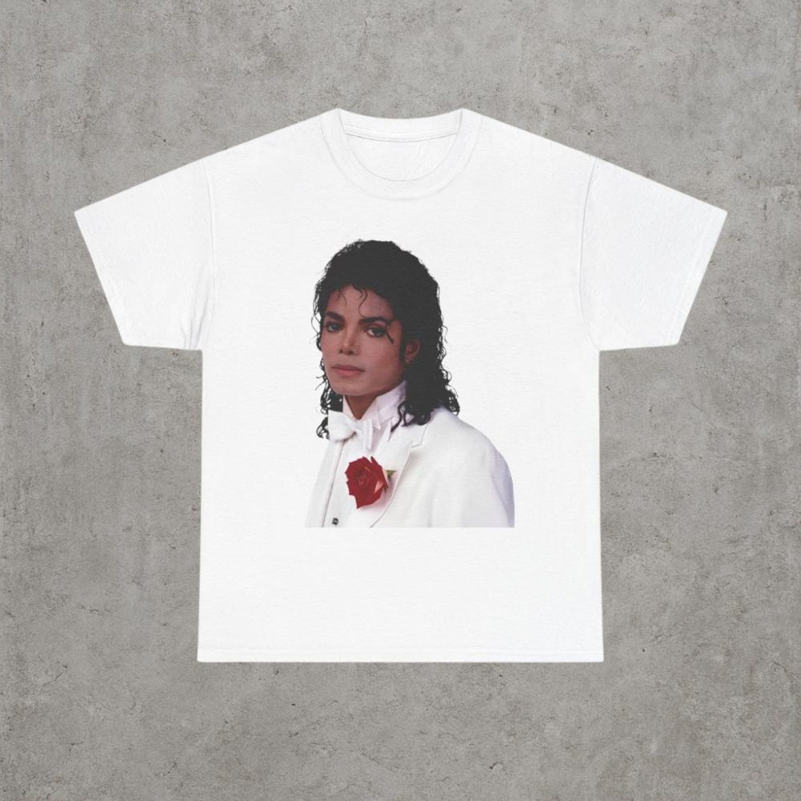 Mike Jackson Retro White Suit T-Shirt | Vintage Pop Icon Design 4XL