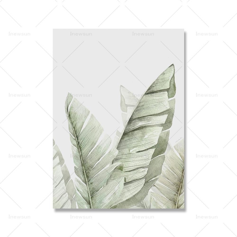 

Акварельные плакаты с принтом тропических листьев, лист банана, холст, картина, зеленые листья, настенное искусство для украшения гостиной, фотографии 70x100cm No Framed
